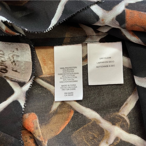 Rachel Ray V Neck Black Sleeveless Fence With Locks Sheer Top - Picture 4 of 9